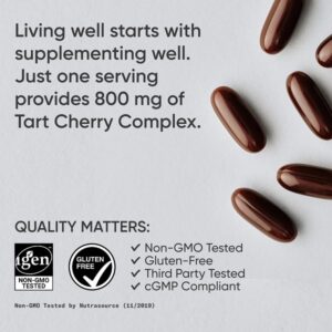 Sports Research Tart Cherry Concentrate With Antioxidants & Flavonoids - 60 Liquid Softgels - Image 4