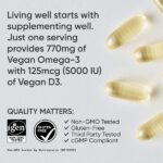 Sports Research Vegan Omega-3 + D3 Algae Oil Softgels, 60 Count - Image 4