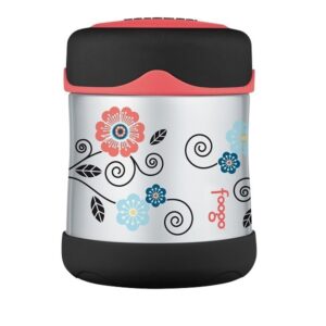 Thermos Foogo Vacuum Insulated Stainless Steel 10-Ounce Food Jar, Poppy Patch Pattern - Image 1