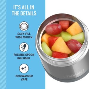 Thermos Funtainer 10 Ounce Stainless Steel Vacuum Insulated Kids Food Jar with Folding Spoon, Grey - Image 3