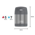 Thermos Funtainer 10 Ounce Stainless Steel Vacuum Insulated Kids Food Jar with Folding Spoon, Grey - Image 5