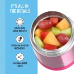 Thermos Funtainer 10 Ounce Stainless Steel Vacuum Insulated Kids Food Jar with Folding Spoon, Pink - Image 3