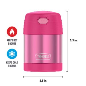 Thermos Funtainer 10 Ounce Stainless Steel Vacuum Insulated Kids Food Jar with Folding Spoon, Pink - Image 5