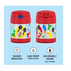 Thermos Funtainer 10 Ounce Stainless Steel Vacuum Insulated Kids Food Jar With Spoon, Preschool Mickey - Image 2
