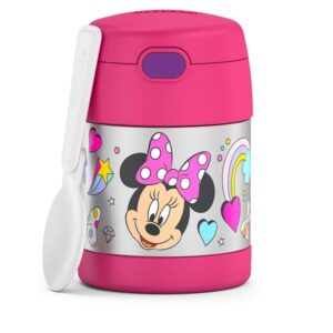 Thermos Funtainer 10 Ounce Stainless Steel Vacuum Insulated Kids Food Jar With Spoon, Preschool Minnie - Image 1