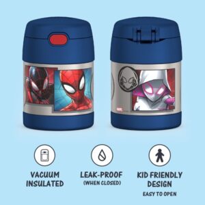 Thermos Funtainer 10 Ounce Stainless Steel Vacuum Insulated Kids Food Jar with Spoon, Spider-Man - Image 2