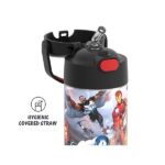 Thermos Funtainer 12 Ounce Stainless Steel Vacuum Insulated Kids Straw Bottle, Avengers - Image 3