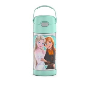 Thermos Funtainer 12 Ounce Stainless Steel Vacuum Insulated Kids Straw Bottle, Frozen 2 (Colors May Vary) - Image 1