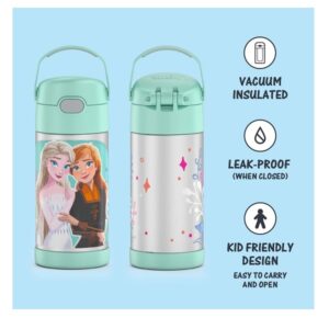 Thermos Funtainer 12 Ounce Stainless Steel Vacuum Insulated Kids Straw Bottle, Frozen 2 (Colors May Vary) - Image 2
