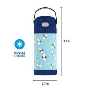 Thermos Funtainer  12 Ounce Stainless Steel Vacuum Insulated Kids Straw Bottle, Honey Bees - Image 5