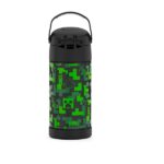 Thermos Funtainer 12 Ounce Stainless Steel Vacuum Insulated Kids Straw Bottle, Minecraft - Image 2