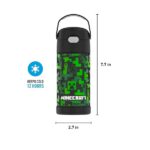 Thermos Funtainer 12 Ounce Stainless Steel Vacuum Insulated Kids Straw Bottle, Minecraft - Image 6