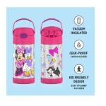 Thermos Funtainer 12 Ounce Stainless Steel Vacuum Insulated Kids Straw Bottle, Minnie Mouse - Image 2