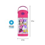 Thermos Funtainer 12 Ounce Stainless Steel Vacuum Insulated Kids Straw Bottle, Minnie Mouse - Image 5