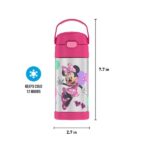 Thermos Funtainer 12 Ounce Stainless Steel Vacuum Insulated Kids Straw Bottle, Minnie Mouse - Image 8