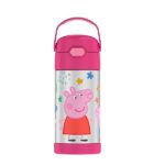 Thermos Funtainer  12 Ounce Stainless Steel Vacuum Insulated Kids Straw Bottle, Peppa Pig - Image 2