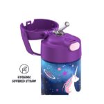 Thermos Funtainer 12 Ounce Stainless Steel Vacuum Insulated Kids Straw Bottle, Space Unicorn - Image 3