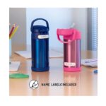 Thermos Funtainer 12 Ounce Stainless Steel Vacuum Insulated Kids Straw Bottle, Space Unicorn - Image 5