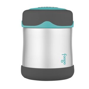 Thermos Foogo Vacuum Insulated Stainless Steel 10-Ounce Food Jar (Charcoal, Teal) - Image 1