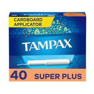 Tampax Cardboard Applicator, Super Plus Absorbency Tampons 40 Count - Image 1