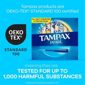 Tampax Pearl Tampons Trio Pack, Super/Super Plus/Ultra Absorbency with BPA-Free Plastic Applicator and LeakGuard Braid, Unscented, 34 Count - Image 2