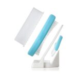 The 3-Step Cradle Cap System by Fridababy | DermaFrida The FlakeFixer | Sponge, Brush, Comb and Storage Stand for Babies with Cradle Cap - Image 2