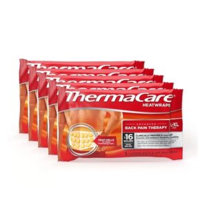 ThermaCare Portable Heating Pad, Lower Back and Hip Pain Relief Patches, L/XL Heat Wraps, 5 Count - Image 1