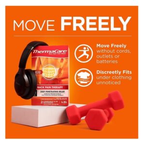 ThermaCare Portable Heating Pad, Lower Back and Hip Pain Relief Patches, L/XL Heat Wraps, 5 Count - Image 2