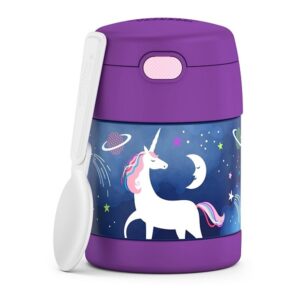 Thermos 10 Ounce Food Jar with Spoon and Push Button, Unicorn - Image 1