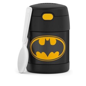 Thermos Funtainer 10 Ounce Stainless Steel Vacuum Insulated Kids Food Jar, Batman - Image 1