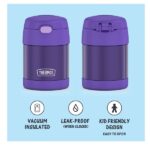 Thermos Funtainer 10 Ounce Stainless Steel Vacuum Insulated Kids Food Jar With Folding Spoon, Purple - Image 3