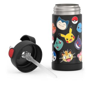 Thermos Funtainer 12 Ounce Stainless Steel Vacuum Insulated Kids Straw Bottle, Pokemon - Image 6
