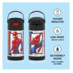 Thermos Funtainer 12 Ounce Stainless Steel Vacuum Insulated Kids Straw Bottle, Spider-Man - Image 2