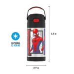 Thermos Funtainer 12 Ounce Stainless Steel Vacuum Insulated Kids Straw Bottle, Spider-Man - Image 4