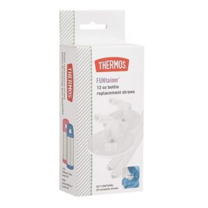 Thermos Replacement Plastic Straws for 12-Ounce Funtainer Bottle (Clear) - 2 Pack - Image 1