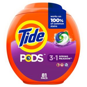 Tide Pods He Turbo Laundry Detergent Packs, Spring Meadow, 81 Count - Image 1