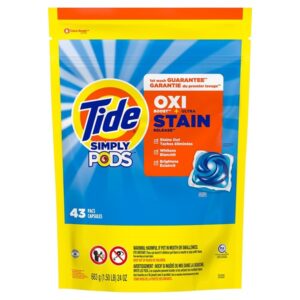 Tide Simply PODS +Oxi Liquid Laundry Detergent Pacs, Refreshing Breeze, 43 Pac Capsules,25 Ounces - Image 1