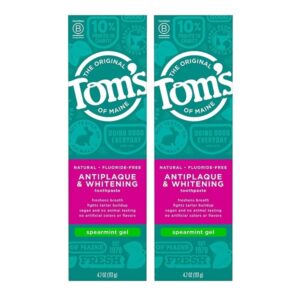 TomS Of Maine Antiplaque Plus Whitening Gel, Spearmint, 4.7 Ounce, 2 Count - Image 1