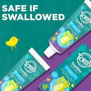 Tom's of Maine Toddlers Fluoride-Free Natural Toothpaste in Gel, Mild Fruit, 1.75 Ounce, 3 Count - Image 3