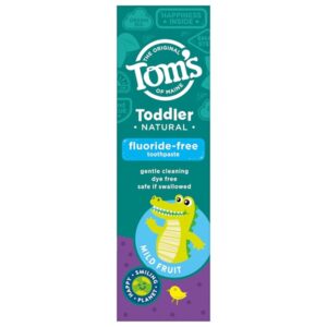 Tom's of Maine Toddlers Fluoride-Free Natural Toothpaste in Gel, Mild Fruit, 1.75 Ounce, 3 Count - Image 7