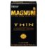 Trojan Magnum Thin Lubricated Condoms 12 count gold box front view for large size protection