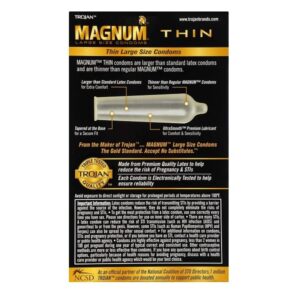 Trojan Condom Magnum Thin Lubricated, 12 Count - Image 2