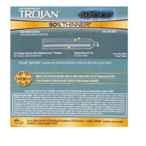 Trojan Condom Sensitivity Bareskin Lubricated, 24 Count - Image 2