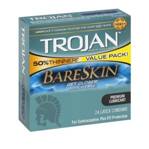 Trojan Condom Sensitivity Bareskin Lubricated, 24 Count - Image 3