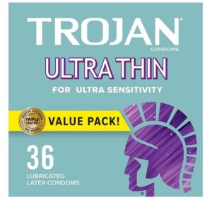 Trojan Condom Sensitivity Ultra Thin Lubricated, 36 Count - Image 1