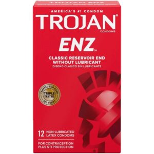 Trojan ENZ Non-Lubricated Condoms, 12 Count - Image 1