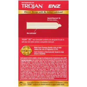 Trojan ENZ Non-Lubricated Condoms, 12 Count - Image 2
