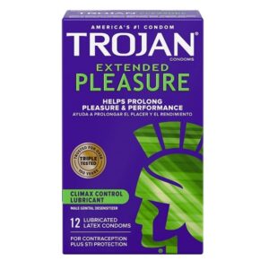 Trojan Extended Climax Control Lubricated Condoms, 12 Count - Image 1