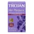 Trojan Her Pleasure Sensations Spermicidal Condoms 12 count box front view for textured protection