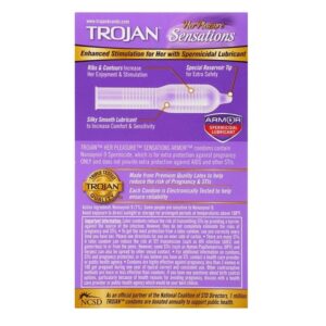 Trojan Her Pleasure Sensations Spermicidal Condoms, 12 Count - Image 2
